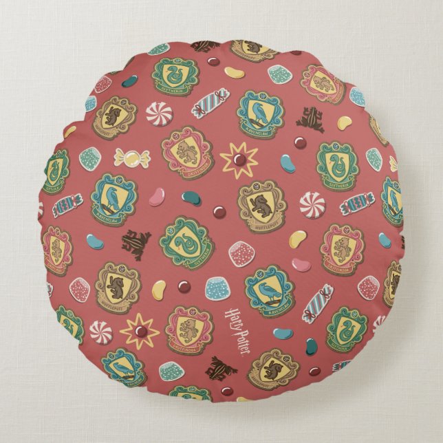 Coussins Ronds HOGWARTS™ Maisons Motif de biscuits de vacances (Devant)