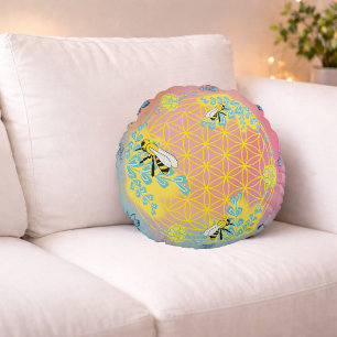 Coussins Ronds Honey Bloom – Couleur du Cœur