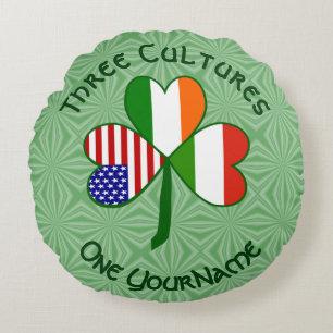 Coussins Ronds Hongrie Irlande États-Unis Trèfle Drapeau Personna