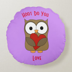 Coussins Ronds Hoot Aimez-Vous ?