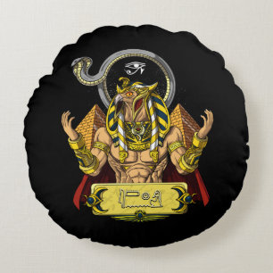 Coussins Ronds Horus Egyptian God Ra Pyramide Ancient Mythology