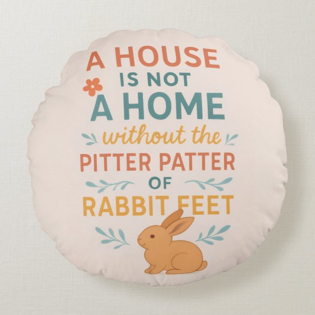 Coussins Ronds House pitter patter rabbit feet (Devant)