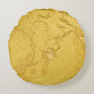 Coussins Ronds Huile d'or : Texture Abstraite brillante