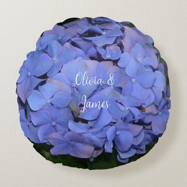 Coussins Ronds Hydrangea macrophylla violette rustique (Devant)