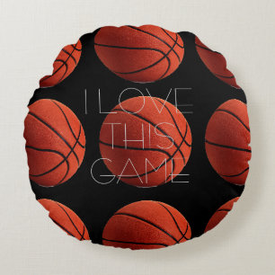 Coussins Ronds I Love Basketball Close Up