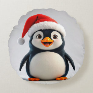 Coussins Ronds 🎄 Idée cadeau déco cosy Noël manchot mignon ❄️