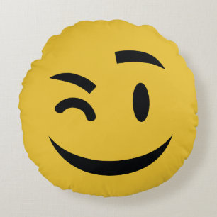 Coussins Ronds il cligne de l'oeil à vous l'emoji