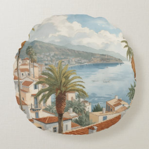 Coussins Ronds Îles Baléares Voyage Vintage Français