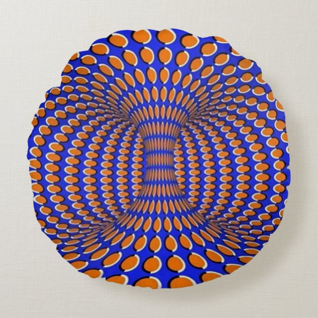 Coussins Ronds Illusion optique tournante de vortex (Devant)