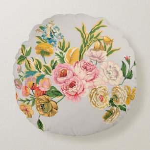 Coussins Ronds Illustration de l'aquarelle Digital Flowers. Manue