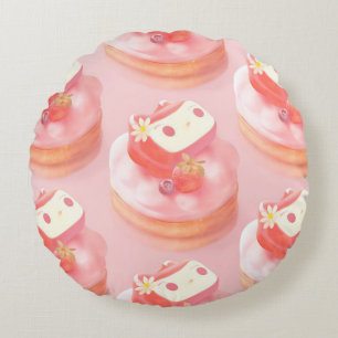 Coussins Ronds Illustration de tarte aux fraises