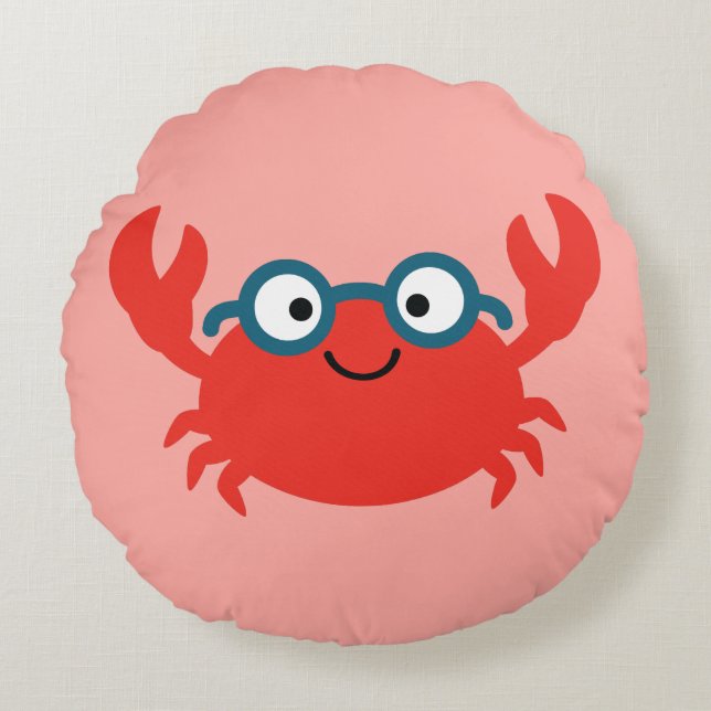 Coussins Ronds Illustration du crabe à épices (Devant)