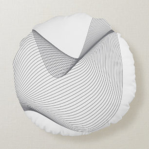 Coussins Ronds Illustration moderne, simple et futuriste des ondu