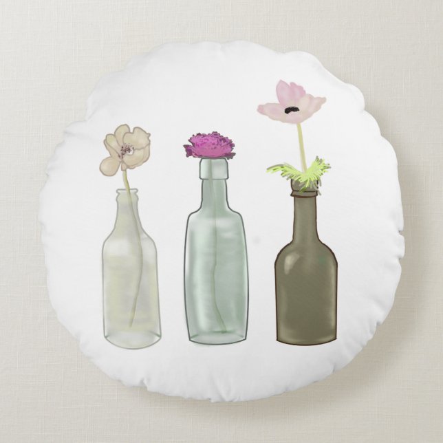 Coussins Ronds illustrations de couleurs (Devant)