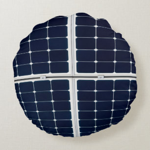 Coussins Ronds Image amusante d'un panneau solaire
