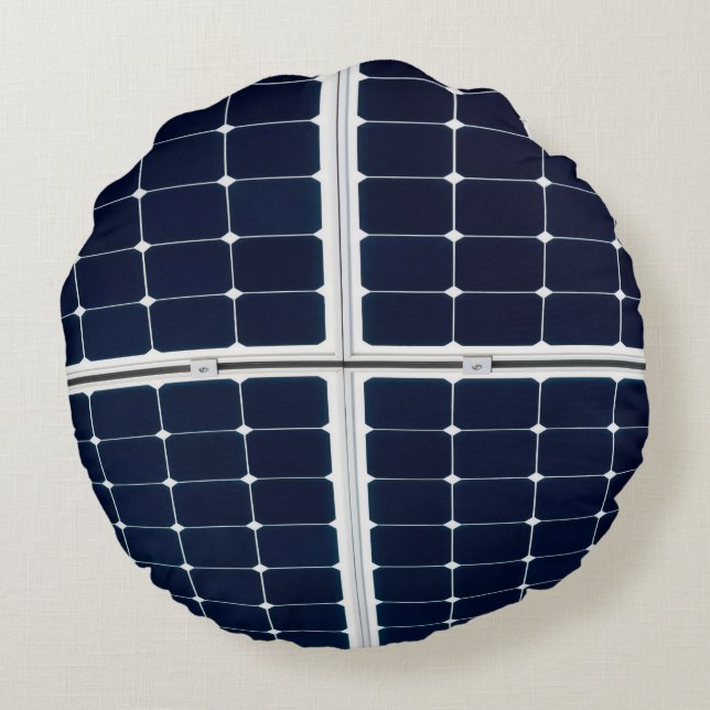 Coussins Ronds Image amusante d'un panneau solaire (Dos)