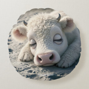Coussins Ronds Imaginaire mignon bébé vache dormant