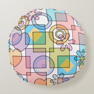 Coussins Ronds Immuable pastel géométrique formes cercles carré
