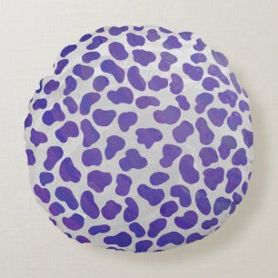 Coussins Ronds Impression dalmate violet et blanche