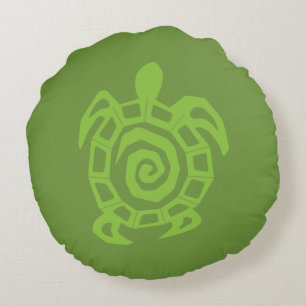 Coussins Ronds Impression verte de tortue