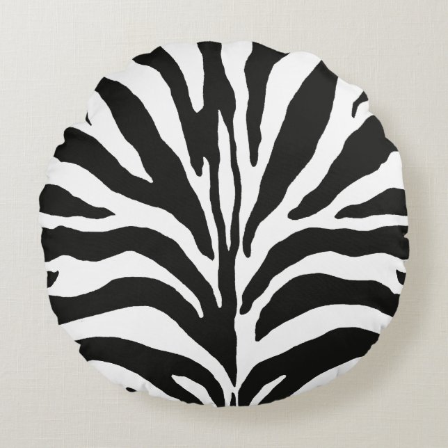 Coussins Ronds Impression Zebra (Devant)