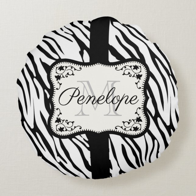 Coussins Ronds Impression Zebra (Dos)