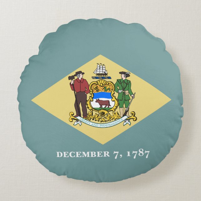 Coussins Ronds Indicateur d'état du Delaware (Devant)