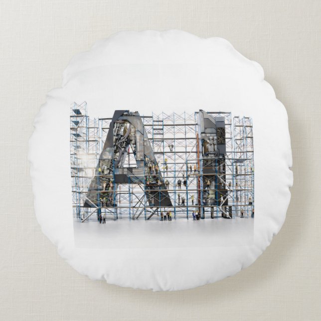 Coussins Ronds Industrial Letterform Architecture Art (Devant)