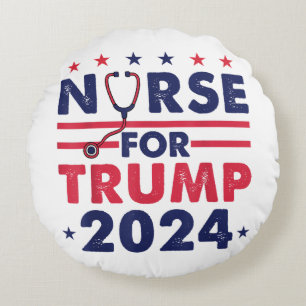 Coussins Ronds Infirmières Rétro Pour Trump 2024 Drapeau Amérique