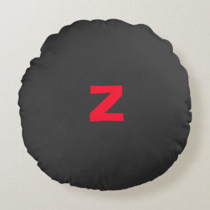 Coussins Ronds Initiale Rouge Monogramme manuscrit Nom propre Noi