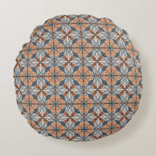 Coussins Ronds Inspiré par la Turquie : Texturé Marine & Terracot