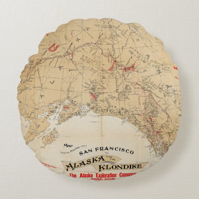 Coussins Ronds Itinéraires d'apparence de carte de San Francisco (Devant)