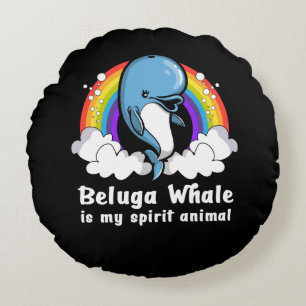 Coussins Ronds J'Aime Vraiment Les Baleines Beluga Les Animaux Oc