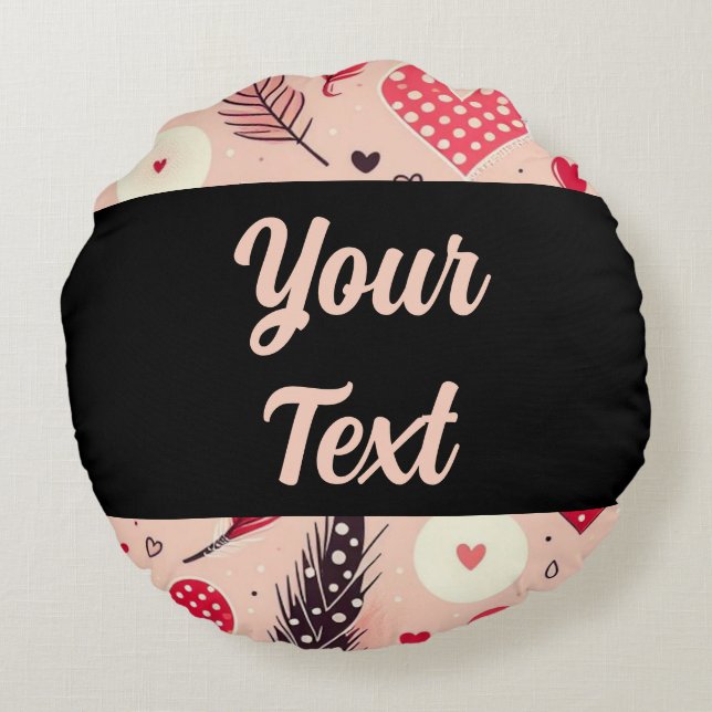 Coussins Ronds Jardin d'amour de la Saint-Valentin (Dos)
