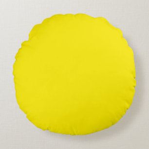 Coussins Ronds Jaune Canari (couleur unie)