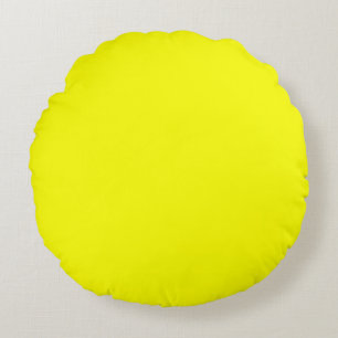 Coussins Ronds Jaune Néon Couleur Unie
