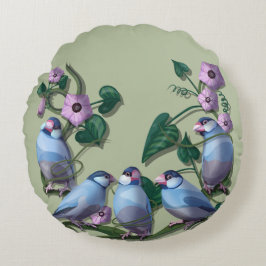Coussins Ronds Java sparrows