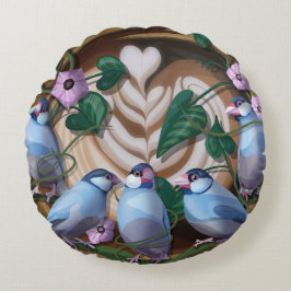Coussins Ronds Java Sparrows, Java Coffee