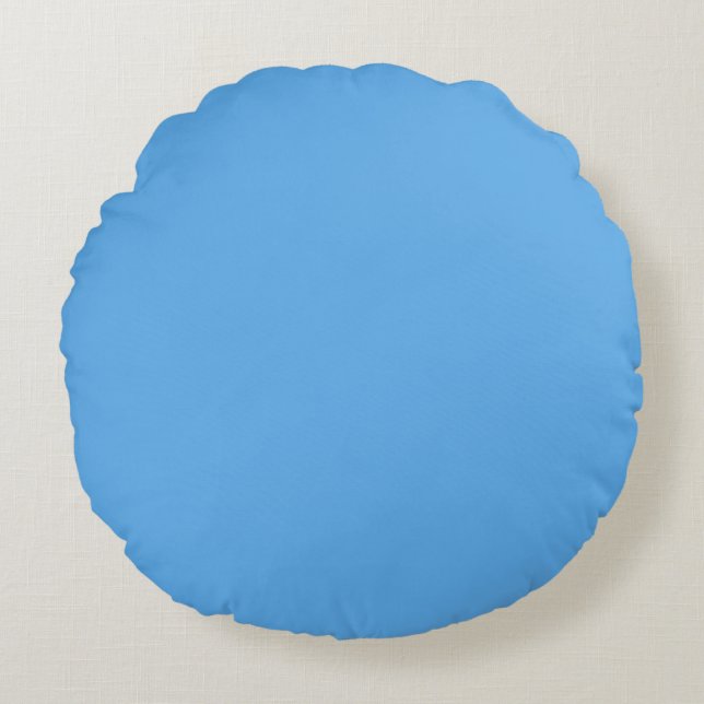 Coussins Ronds Jeans bleus (couleur solide) (Devant)