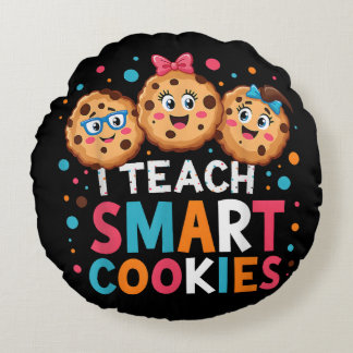 Coussins Ronds J'enseigne aux cookies intelligents professeur de 