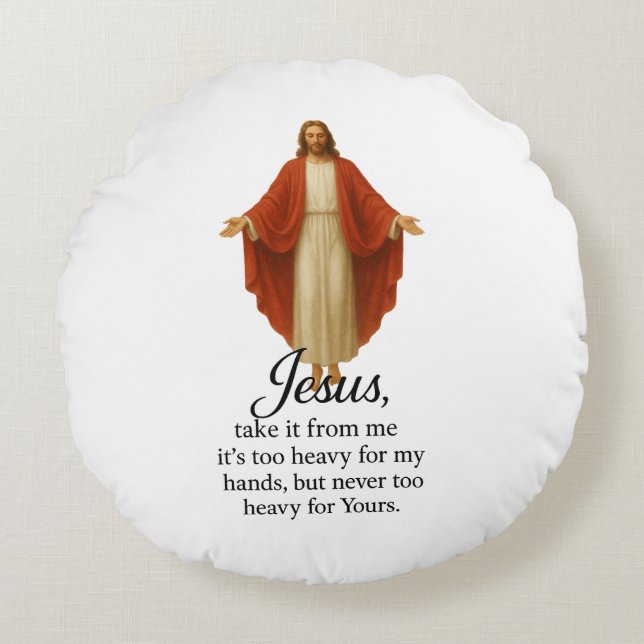 Coussins Ronds Jesus in Red and White (Devant)