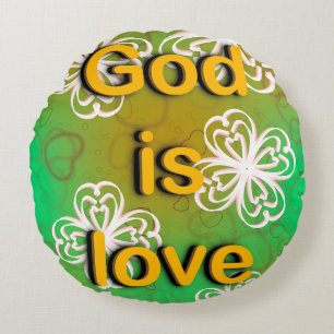 Coussins Ronds Jeter Oreiller Dieu est amour