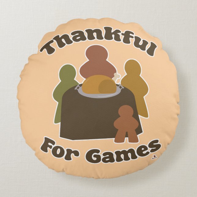 Coussins Ronds Jeu de remerciement Thanksgiving Boardgame Life (Devant)