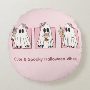 Coussins Ronds Jeu d'Halloween Éffrayante et mignonne Kawaii
