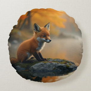 Coussins Ronds Jeune renard en automne