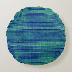 Coussins Ronds Joli bleu vert Motif d'aquarelle désagréable