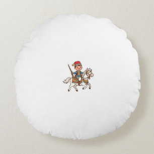 Coussins Ronds Joli cavalier Tbourida marocain Kawaii culturel St