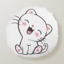 Joli Chat Chaton sur Fond Blanc