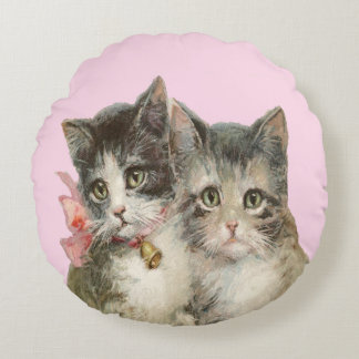 Coussins Ronds Joli Chat Vintage Chatton