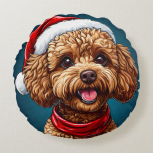 Coussins Ronds Joli chien de Noël